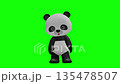 Cute panda character Chromakey background Panda Giant Panda 135478507