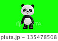 Cute panda character Chromakey background Panda Giant Panda 135478508