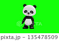 Cute panda character Chromakey background Panda Giant Panda 135478509