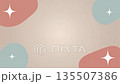 The pastel pink and blue organic sparkling stars floating on a beige background express a sense of happiness and harmony. 135507386