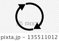 The black arrows spin around, representing the circulation and regeneration of things. This symbolizes business efficiency, recycling, and system updates. 135511012