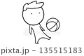 Boy kicking a ball like a soccer player 135515183