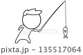 Fisherman with a fishing rod caught a fish 135517064