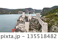 Concept of traveling in Europe. Aerial view of Golubac Fortress in Serbia 135518482