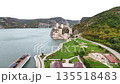 Concept of traveling in Europe. Aerial view of Golubac Fortress in Serbia 135518483