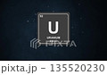 Dramatic illustration featuring uranium tile and atomic energy symbols 135520230