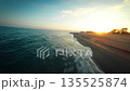 Calm sea at sunrise in Calabria italy  135525874