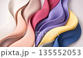 Minimal abstract waves blending Pantone colors from 2020 to 2026 for stylish product showcase background 135552053