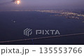 Aerial view of Tokyo Bay from an airplane landing at Haneda Airport 135553766