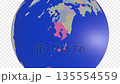 A planet-style map of Kagoshima Prefecture, with each prefecture color-coded 135554559
