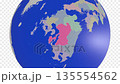 Planet-style map of Kumamoto Prefecture with prefectures color-coded 135554562