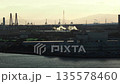 名古屋港ポートビルから見た夕方の名古屋港の工業地域の風景 135578460