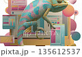 Chameleon designs colorful user interface on tablet in creative workspace setting 135612537