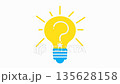Bright yellow light bulb illustration animation 135628158