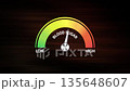 Health alert gauge showcasing rising blood sugar levels 135648607