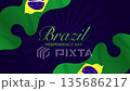Brazil Independence Day looping motion graphic with waving brazil flag 135686217