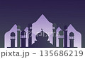 Modern animated mosque silhouettes with a gradient background. 135686219