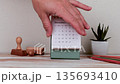 January 2027 Calendar Page On Desk Showing Month One And New Year Schedule 135693410