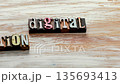 Digital Promotion Words Formed With Wooden Letter Blocks Showing Online Marketing Concept 135693413