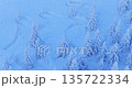 Aerial drone smooth forward flight of a snow covered spruce forest in winter. The treetops form a peaceful white pattern under soft morning light, captured in high-resolution cinematic detail. 135722334
