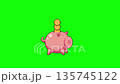 Pixel art piggy bank coins falling animation loop 135745122