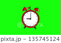 Pixel art alarm clock animation on green screen 135745124