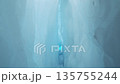 Camera Movement Through an Ice Crevasse with Falling Pieces of Ice . Slow Motion 135755244
