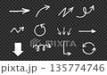 Hand drawn white arrow doodles animation set on transparent background for overlay. Alpha channel included. 135774746