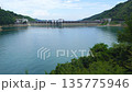 宮瀨水壩和宮瀨湖，左側鏡頭拍攝的4K高清視頻 135775946
