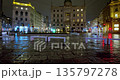 Motionlapse - night traffic in piazza cordusio in milan italy 135797278
