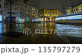 Motionlapse - night trams in piazza cordusio, milan, italy 135797279