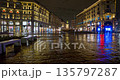 Motionlapse - night trams in the rain in piazza cordusio in milan italy 135797287