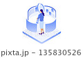 Business person doing data analysis isometric animation loop video 135830526