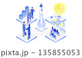 Startup Launch and Innovation Concept Isometric Animation (Loop) 135855053