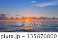 Mediterranean Sea sunrise over calm water and horizon 135870800