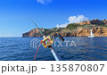 Costa Blanca trolling fishing rods on boat near Cape de la Nao in Alicante 135870807