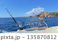 Costa Blanca trolling fishing rods on boat near Cape de la Nao in Alicante 135870812