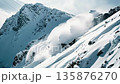 Huge avalanche from mountain, winter nature color landscape 135876270