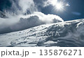 Huge avalanche from mountain, winter nature color landscape 135876271