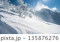 Huge avalanche from mountain, winter nature color landscape 135876276