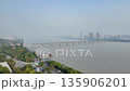 The Qiantang River Bridge, a two-tiered road and railroad structure, seen from the Liuhe Pagoda 135906201