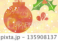 Holiday Christmas decoration card background with animated balls and letters 135908137
