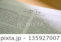Extreme Close Up White Pages Turning in Modern Holy Bible Acts of Apostles 135927007