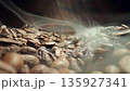 Roasted coffee beans, dark background, sliding view 135927341