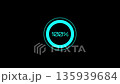 Mint colored futuristic HUD loading circle interface 4k 30fps motion graphic animation 135939684