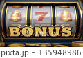 Slot machine wins the jackpot 777 in casino 135948986