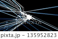 An abstract network with intertwining lines and glowing nodes forming a digital tunnel floating in dark space and creating a dynamic digital constellation for artificial intelligence, data, and visual 135952823
