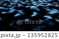 Abstract blue particle surface forming a glowing digital terrain, flowing wave-like motion that creates a futuristic technology and data landscape background. seamless loop 135952825