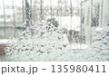 snow pattern on window glass 135980411