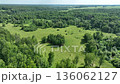 Drone view of countryside. Fields and forests in summer.  136062127